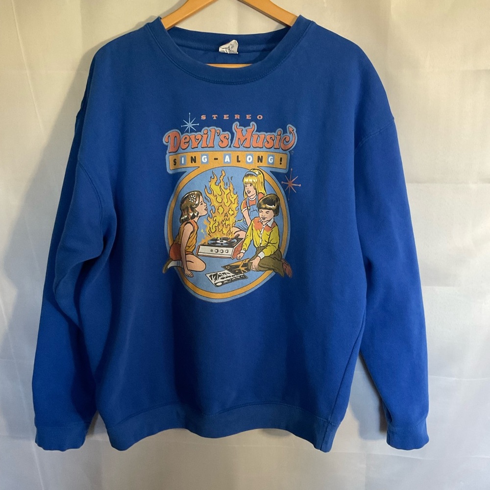 Steven Rhodes Devil’s Music Sing-along Graphic Crewneck Sweatshirt